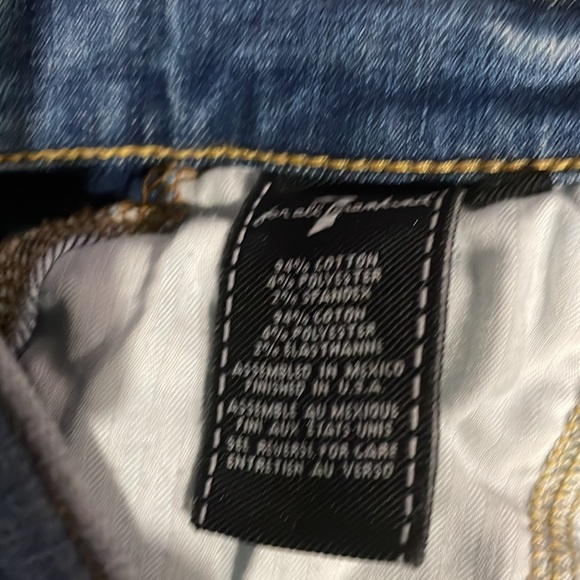 NWOT 7FAM TWO-TONED SKINNIES WITH SIDE FRAYING!! - Picture 8 of 10